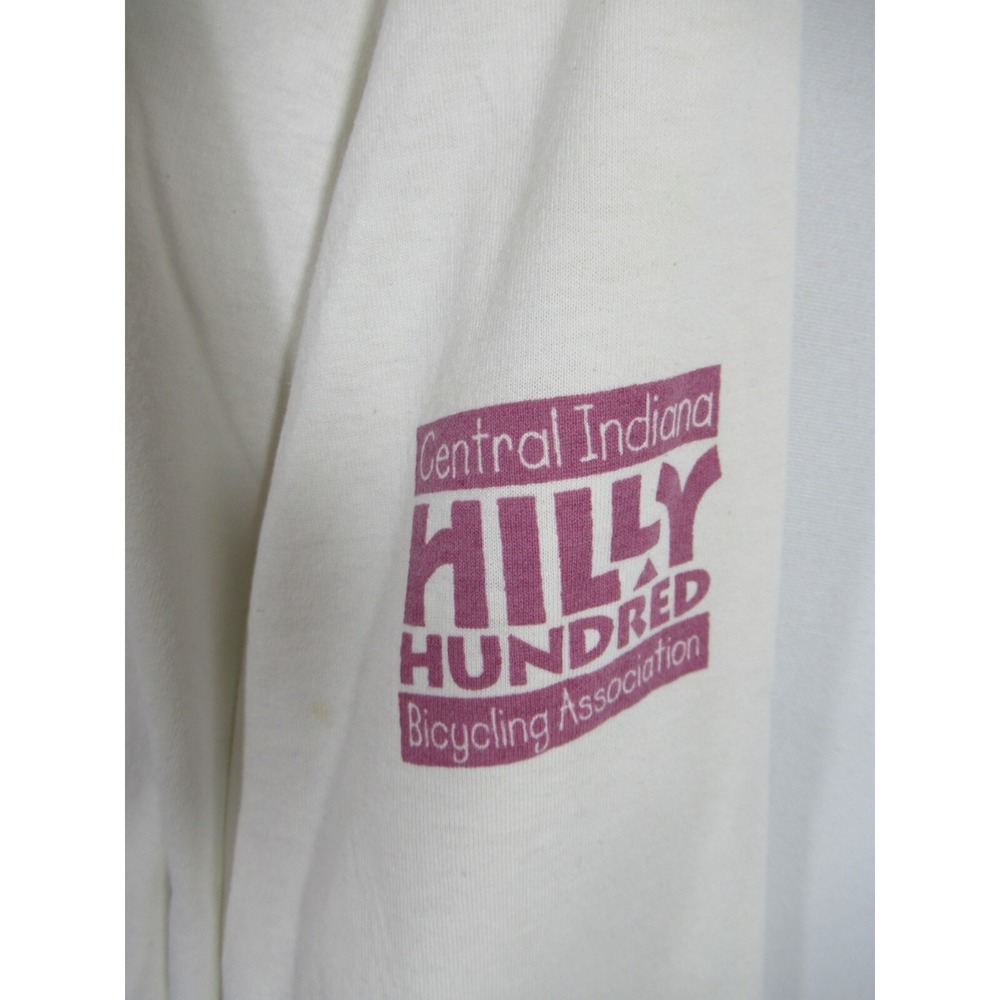 Vintage 90s Bloomington Indiana T-Shirt Hilly Hundred Bike Ride Adult XL 1996 - Picture 3 of 10